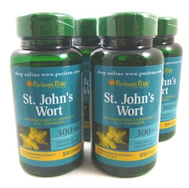 4x St. Johns Wort 300 MG 400 Capsules 0.3 Hypericin Depression Anxiety ...