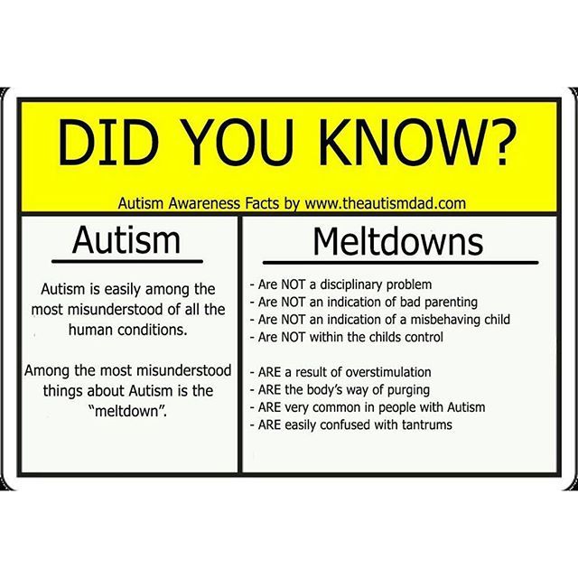 symptoms of an autistic meltdown