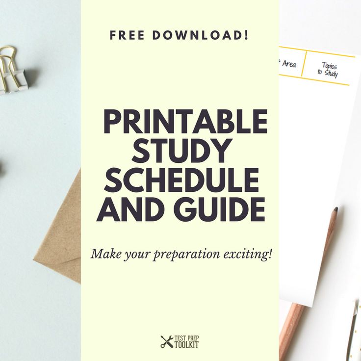 Free Printable Study Schedule and Guide