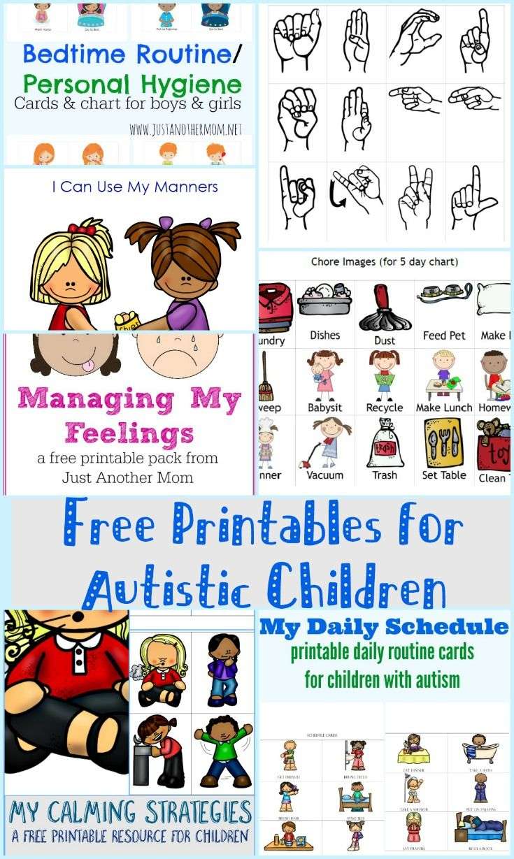 Free Printables for Autistic Children » Just Another Mom