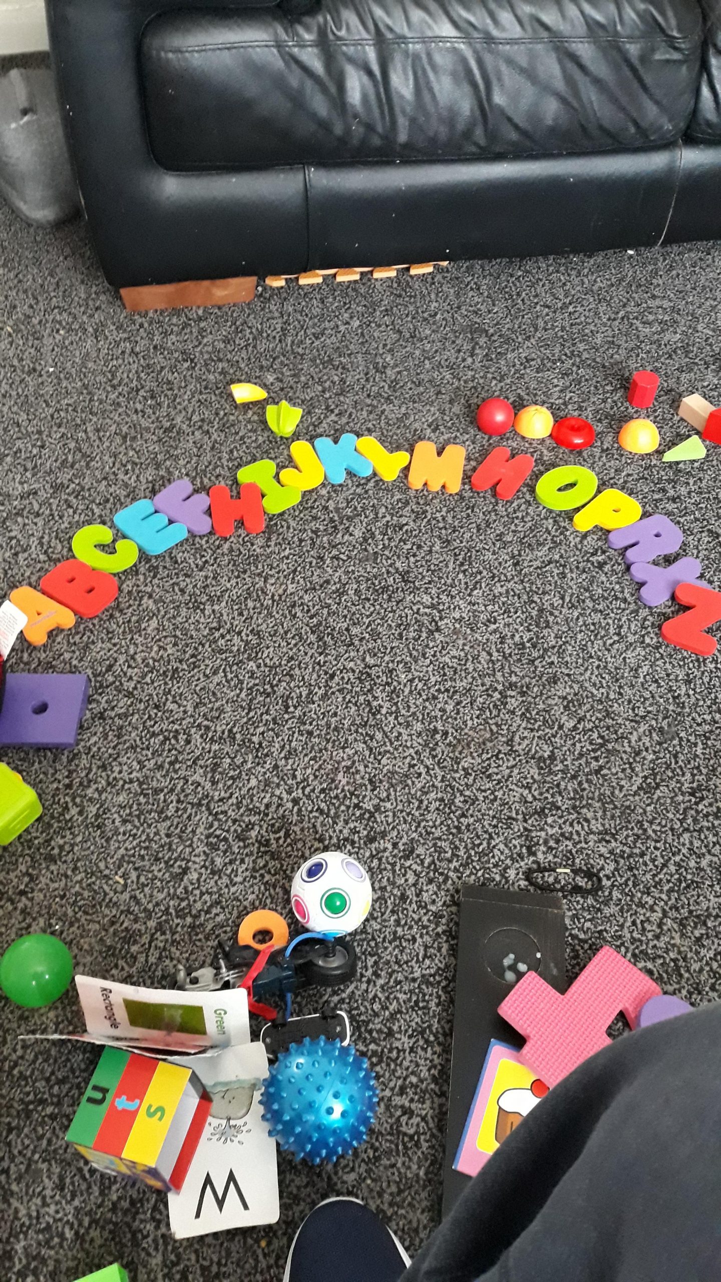 My 2 year old autistic brother putting letters in order ...