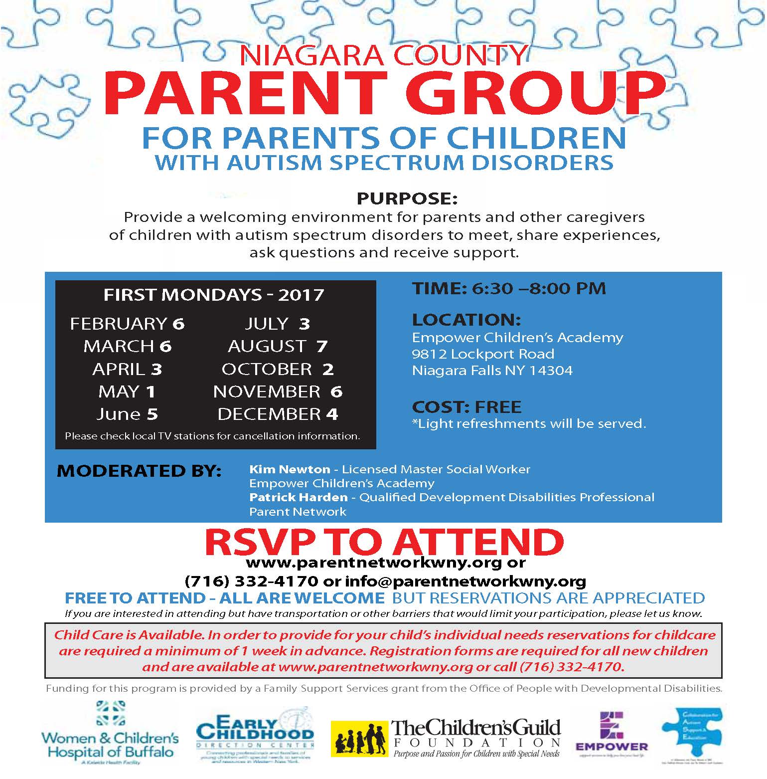 Niagara County Autism Parent Support Group Meeting