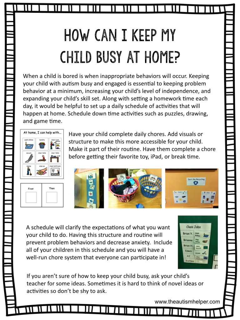 Parent Autism Resources {printable handouts}