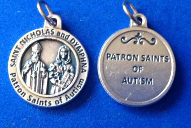 St Nicholas St Dymphna Patron St of AUTISM Saint Medal ...