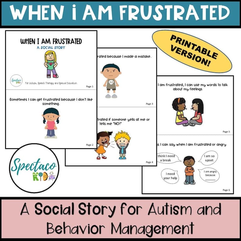 When I am Frustrated A Social Story for Autism and Behavior